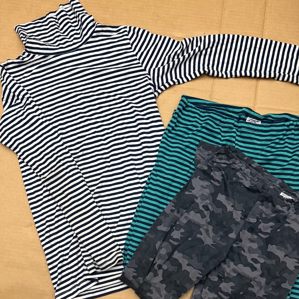GUC Uniqlo Striped Turtleneck and two pairs of long underwear Set